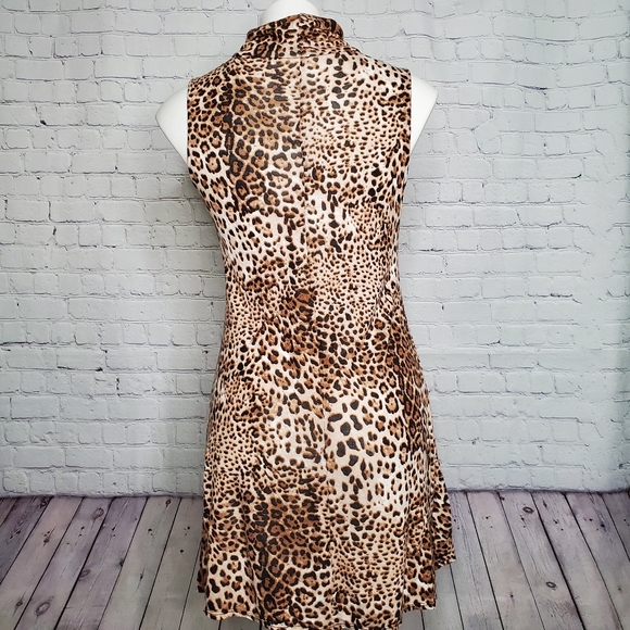 My Beloved Leopard Animal Print Tunic Mini Dress Size S - Picture 7 of 8